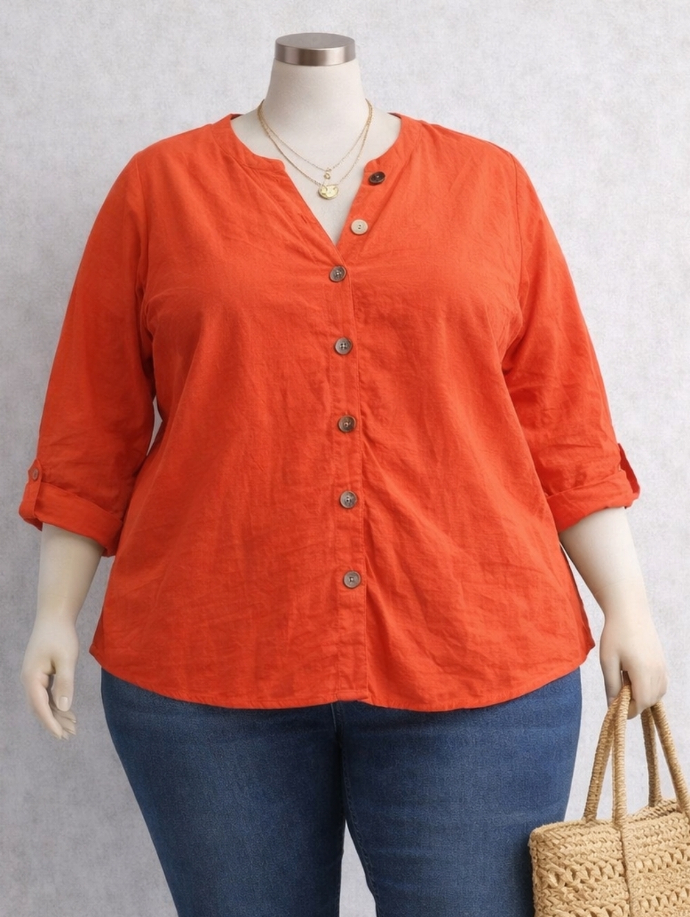 SOFT SURROUNDING CASUAL CORAL COTTON TOP